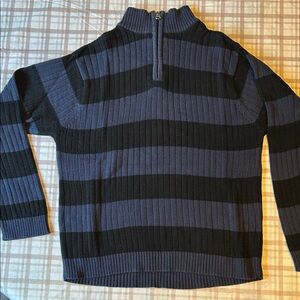 Vintage Black and Blue Zip-Up Sweater